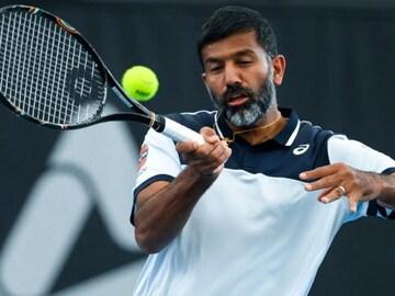 Rohan Bopanna crashed out in the first round of the men's doubles event. (Image: X)