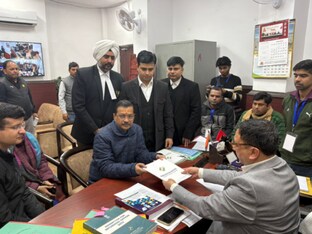 AAP chief Arvind Kejriwal files his nomination. (Photo: X) AAP chief Arvind Kejriwal files his nomination. (Photo: X)