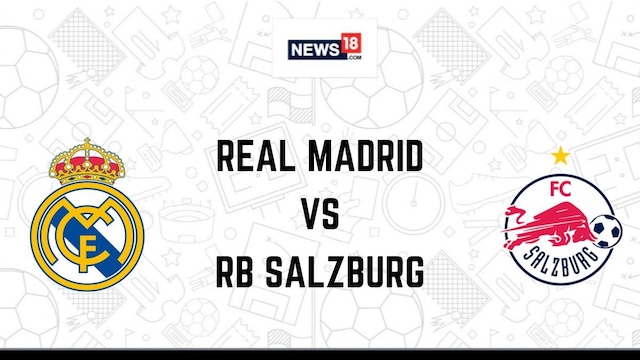 Acción del partido entre Real Madrid y RB Salzburg