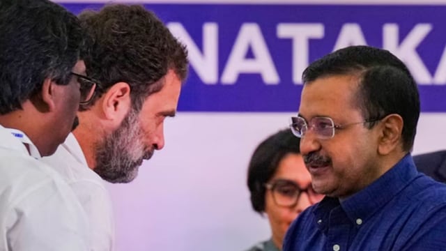 AAP convener Arvind Kejriwal and Congress MP Rahul Gandhi. File image/PTI