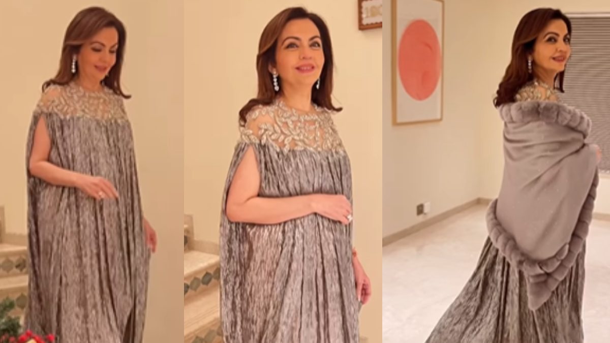 Nita Ambani Rings In The New Year With Gorgoues Golden Glam In Oscar de la Renta Gown