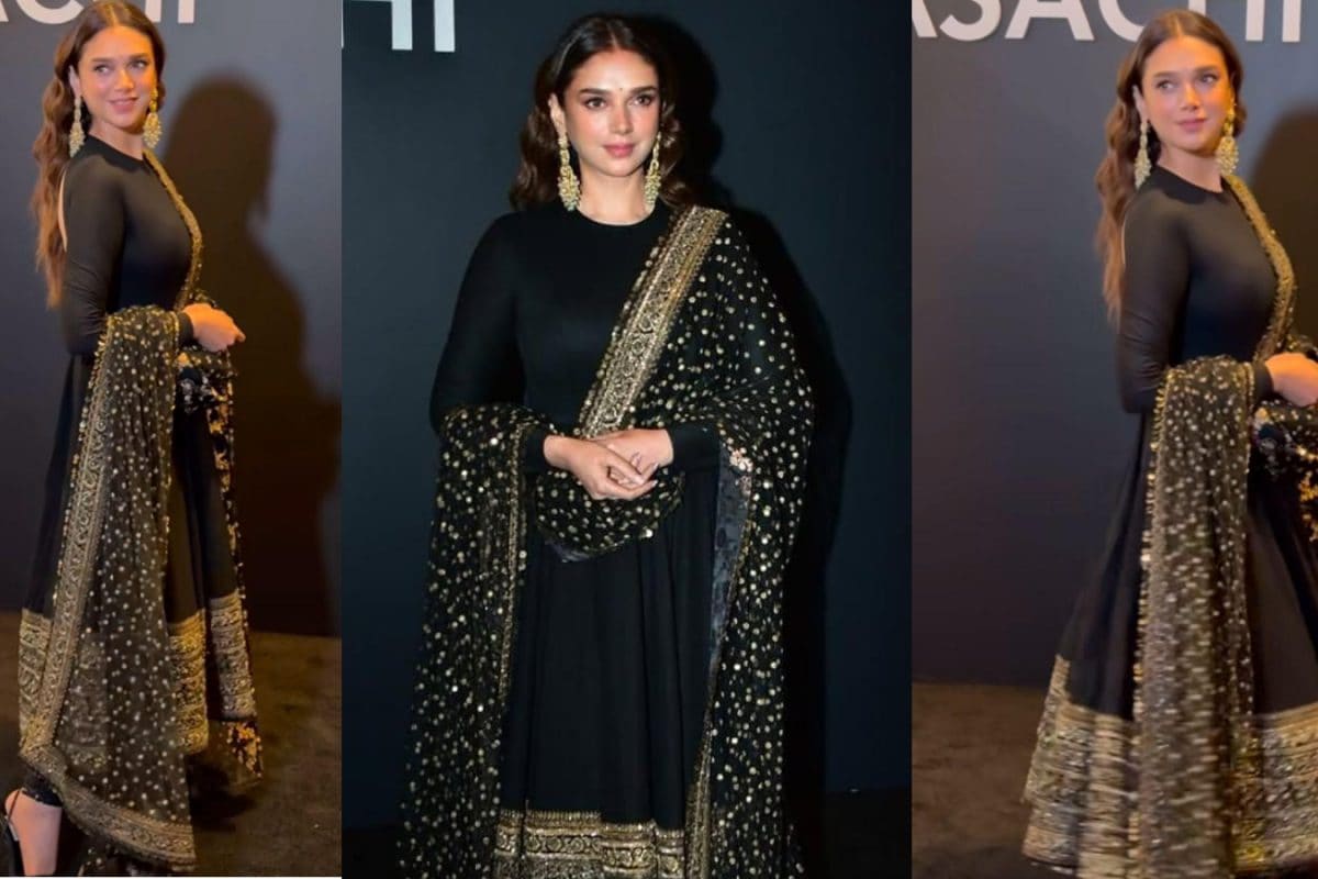 Aditi Rao Hydari Exudes Timeless Grace In Regal Black Anarkali At  Sabyasachi's Grand 25th Year Celebration | Lifestyle News - News18
