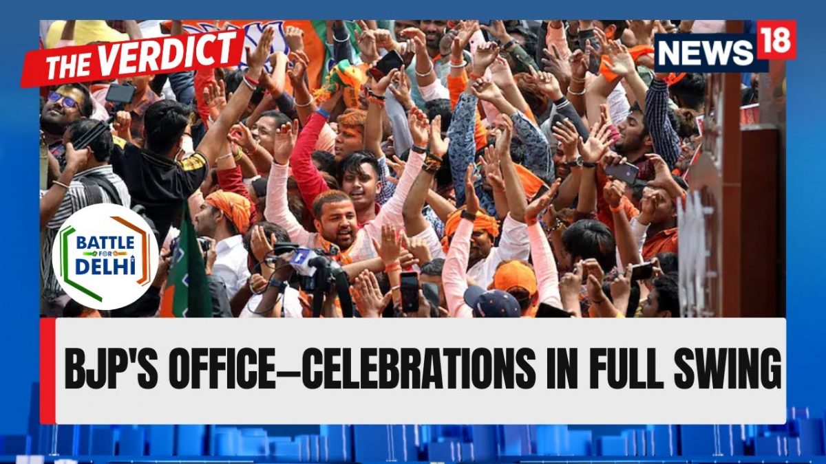 CNN News18 Gives A Sneak Peek Into Delhi BJP’s Office—Celebrations In Full Swing! | Delhi Elections