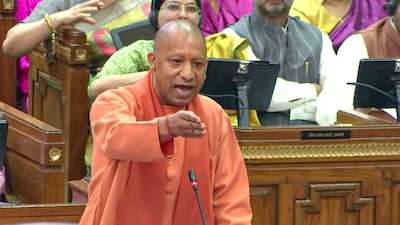 Adityanath performed the Bhoomi Pujan of the ₹2,517 crore Integrated Township project, spread across 295 hectares in Meerut.  (PTI Image)