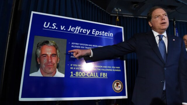 US Attorney for the Southern District of New York Geoffrey Berman announces charges against Jeffery Epstein on July 8, 2019, in New York City. (Getty Images/AFP)