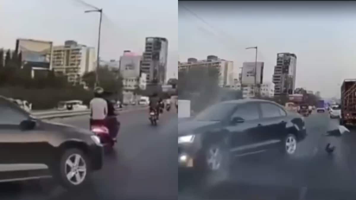 Two People Thrown Into Air After Speeding Car Hits 2-Wheeler On Pune ...