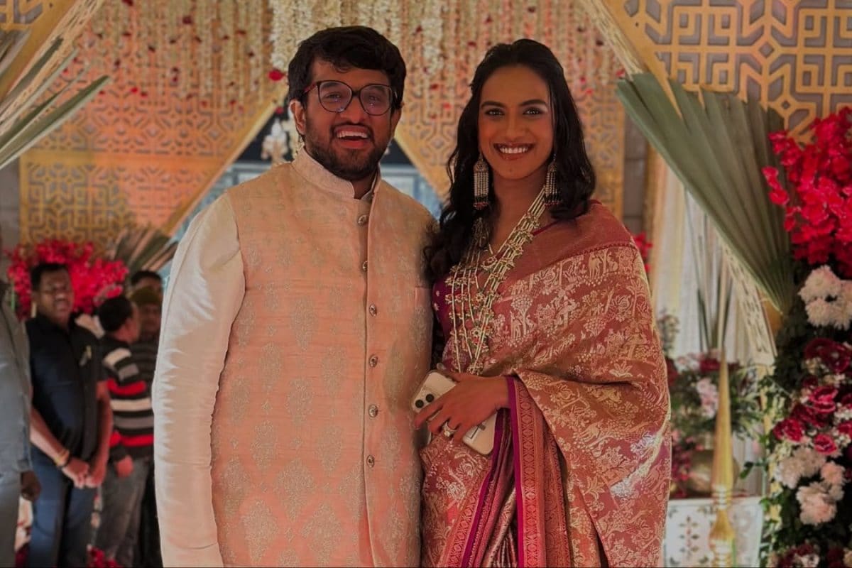 PV Sindhu And Husband Venkata Datta Sai Set Fashion Goals In Pink And White Ethnic Wear