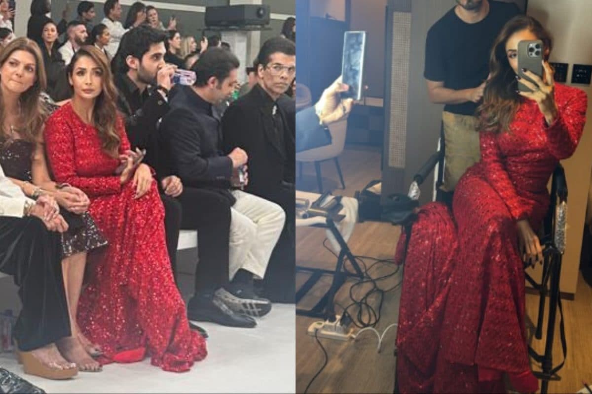 Malaika Arora Makes A Dazzling Statement In Red At Manish Malhotra's Show In Dubai