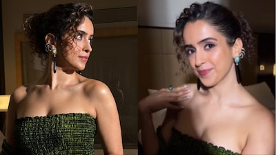 Sanya Malhotra is always seen embracing her curly hair. 