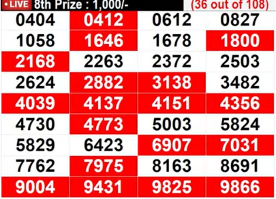 In progress: Lucky numbers for 8th prize