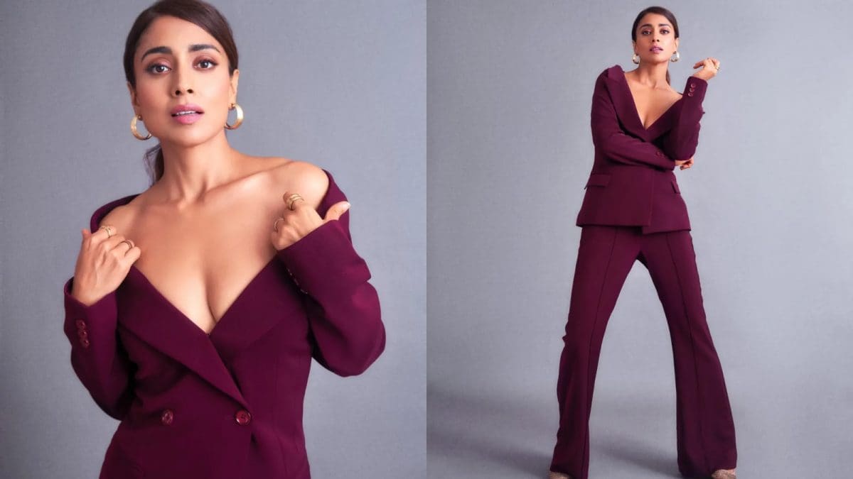 Shriya Saran Goes Bold In A Hot Pantsuit With Extra-Plunging Neckline, Photos Go Viral