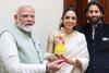 Sobhita Dhulipala And Naga Chaitanya Meet PM Modi, Present Book Honoring Akkineni Nageswara Rao; See Here