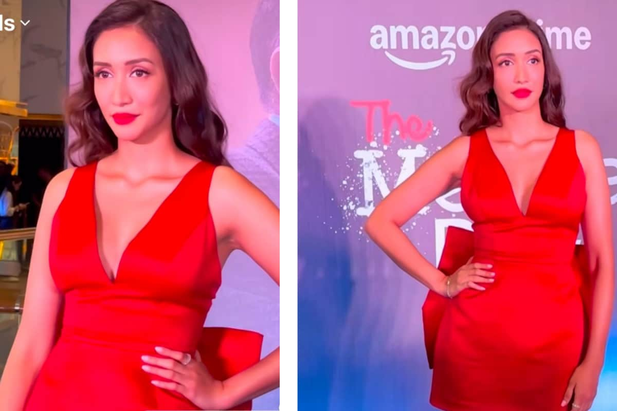 Shreya Chaudhry Nails The Bold And Elegant Red Look At The Mehta Boys Screening