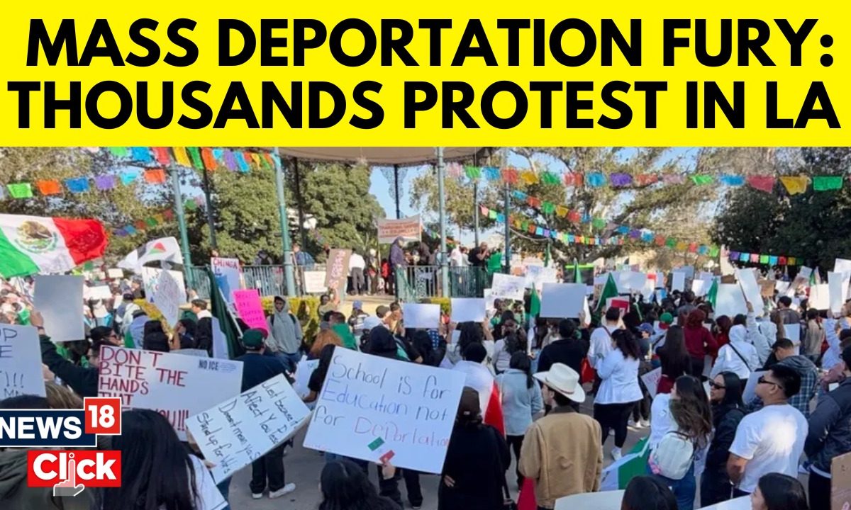 Thousands Protest In Los Angeles Over Trump's Immigration Policies, Deportations