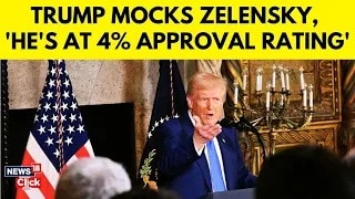 Trump mocks Zelenskyy's low approval rating.