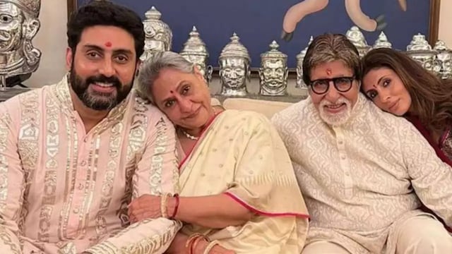 Abhishek Bachchan with his family.