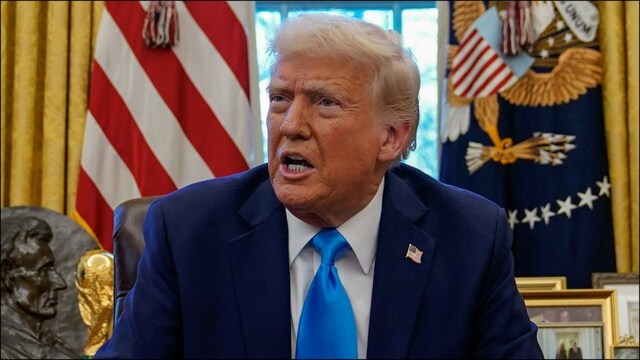 US President Donald Trump speaks in the Oval Office at the White House in Washington. (Reuters)