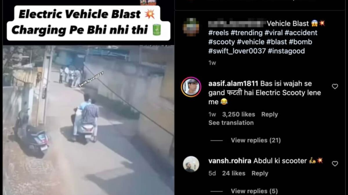 Fact Check: This Scooter Explosion Was Caused By Firecrackers, It’s Not An EV Blast