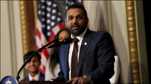 Kash Patel speaking after taking oath as the 9th FBI Director of the United States. (Reuters)