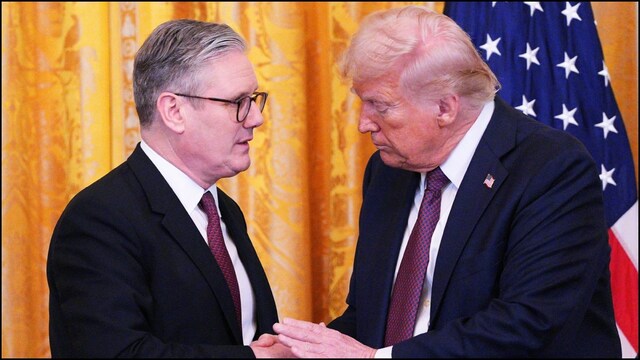 Donald Trump with British PM Keir Starmer in the White House. (Reuters)