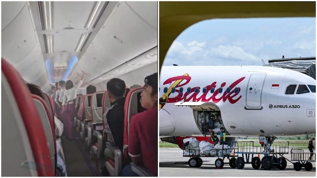 Passengers seated nearby can be seen quickly moving away as flight attendants rush to locate the source of the smoke.