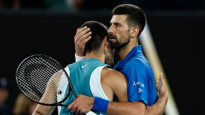 Carlos Alcaraz and Novak Djokovic (Reuters)