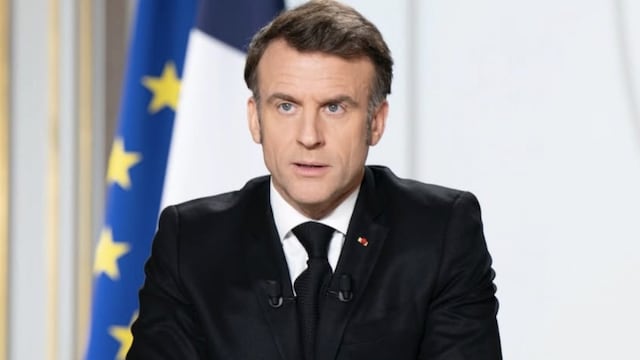 French President Emmanuel Macron during his prime-time address.