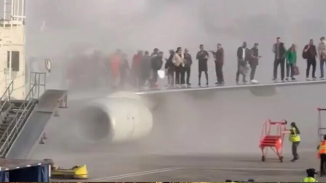  The fire erupted on the passenger plane that was parked at Gate C38 of the Colorado airport