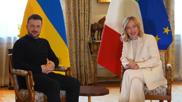 Ukraine President Volodymyr Zelenskyy and Italy PM Georgia Meloni. (X)