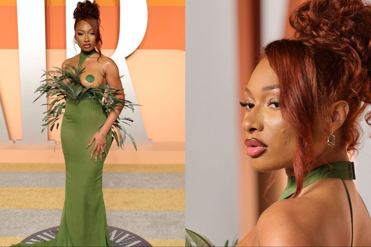 Megan Thee Stallion Goes Bold In A Green Gown With A Sheer Neckline At The 2025 Oscars Party | Lifestyle News - News18 Megan Thee Stallion Goes Bold In A Green Gown With A Sheer Neckline At The 2025 Oscars Party | Lifestyle News - News18
