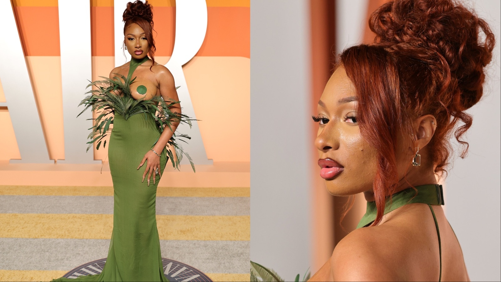 megan the stallion green dress FITTED T-SHIRT DRESS main image 1