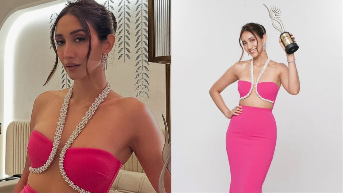 Shreya Chaudhry Stuns In A Pink Bejewelled Neckline Gown At IIFA 2025 In Jaipur