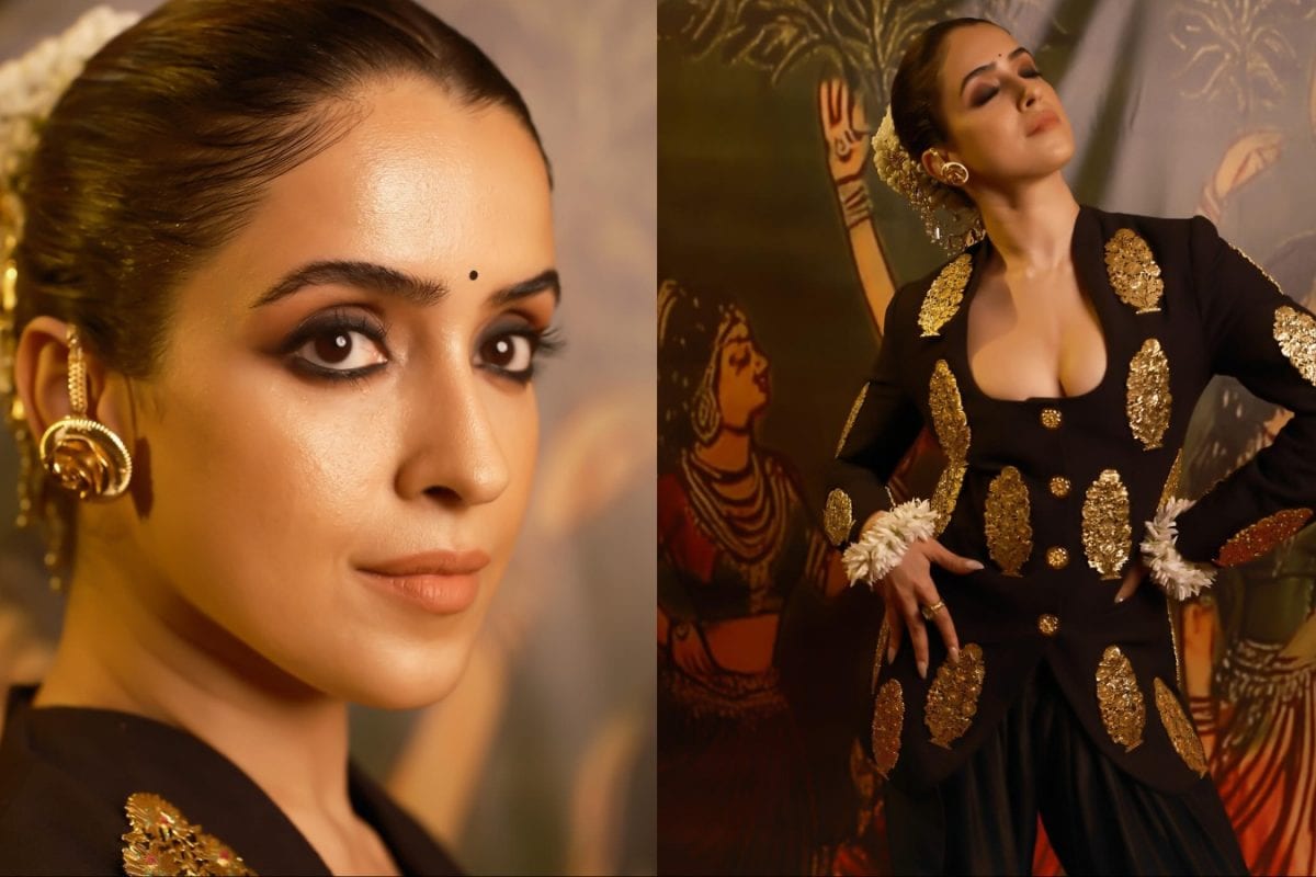 Sanya Malhotra Radiates 'Golden Elegance' In A Black And Gold Hussain Rehar Ensemble