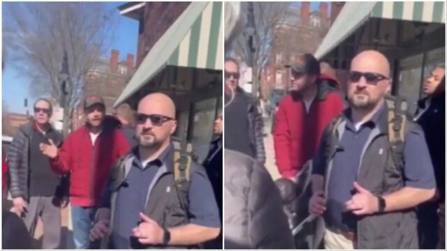 JD Vance surrounded by pro-Ukraine protesters (Video screengrabs/Social Media)