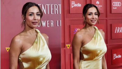 sachin and babi light blue dress Malaika Arora Sizzles in Red Hot Backless Dress main image 0