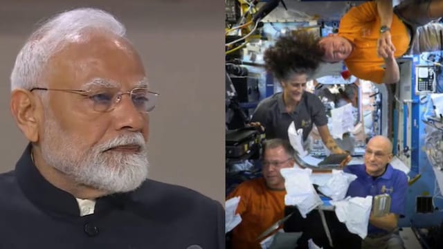 Prime Minister Narendra Modi and veteran Nasa astronaut Sunita Williams and her team in space.