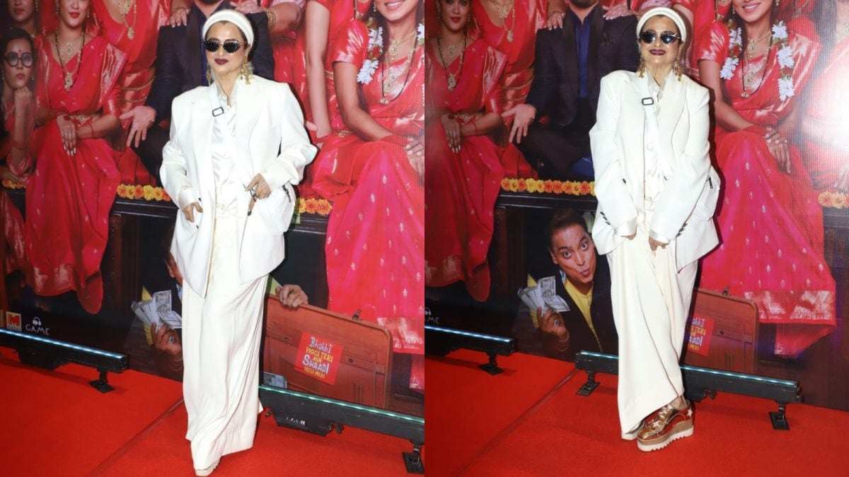 Rekha Breaks The Internet With Boss Lady Look In White Pantsuit; Fans Call Her ‘Fashion Icon’ | Watch