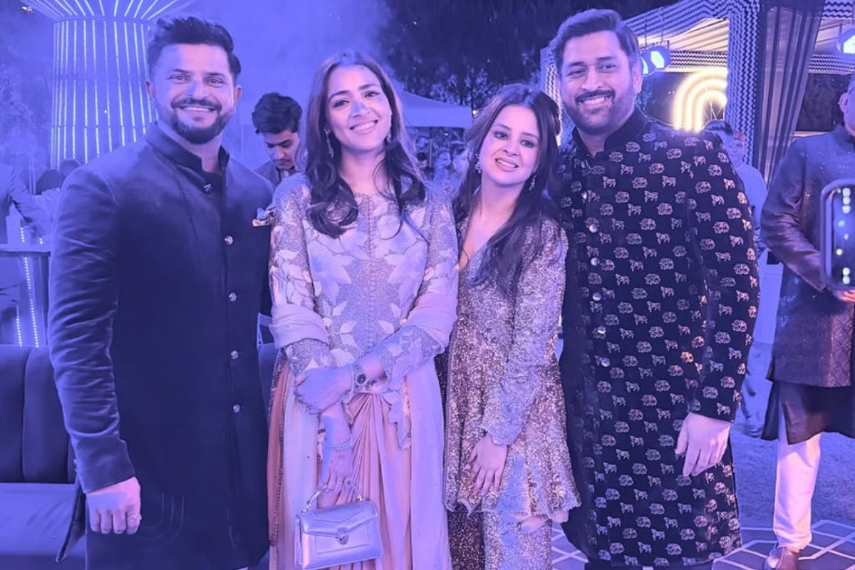 MS Dhoni, Sakshi Dhoni And Suresh Raina Serve Style Goals at Rishabh Pant’s Sister’s Wedding