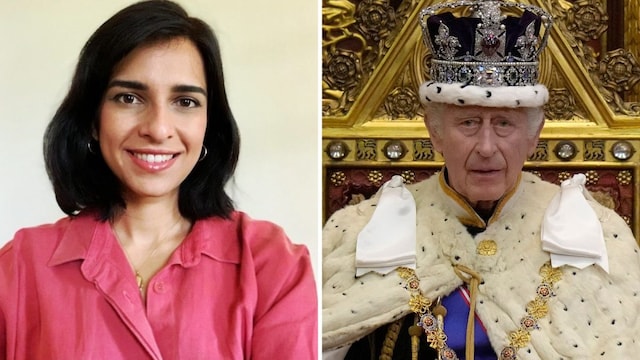 Muna Shamsuddin and King Charles III. (LinkedIn/AP File)