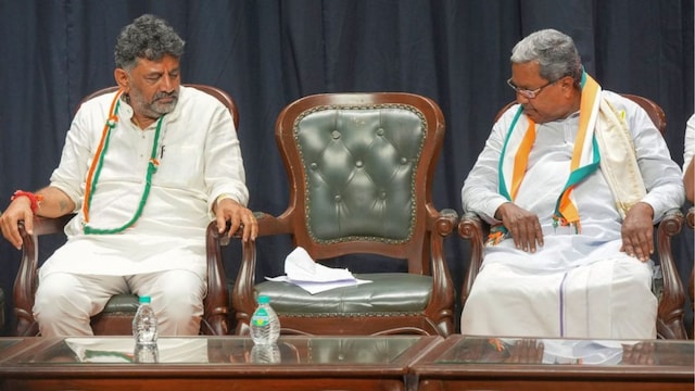 Karnataka CM Siddaramaiah and deputy CM and KPCC president DK Shivakumar. (PTI File)