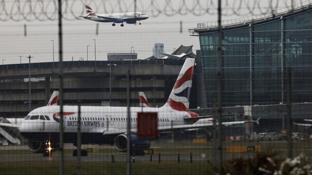 Scenes from Heathrow airport, after a fire at a nearby electrical substation wiped out the power at the airport. (Reuters)