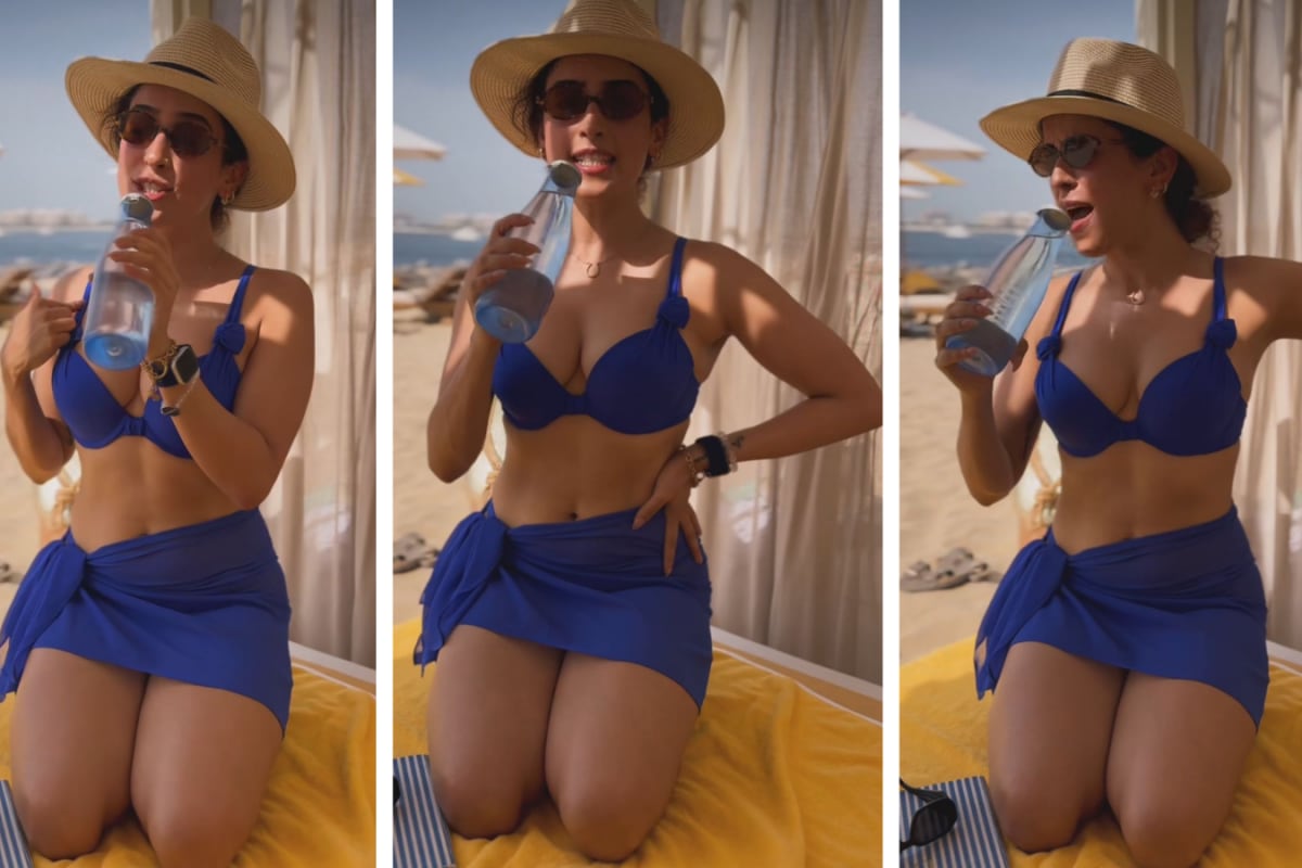 Sanya Malhotra Turns Up the Heat in a Stunning Blue Swim Set