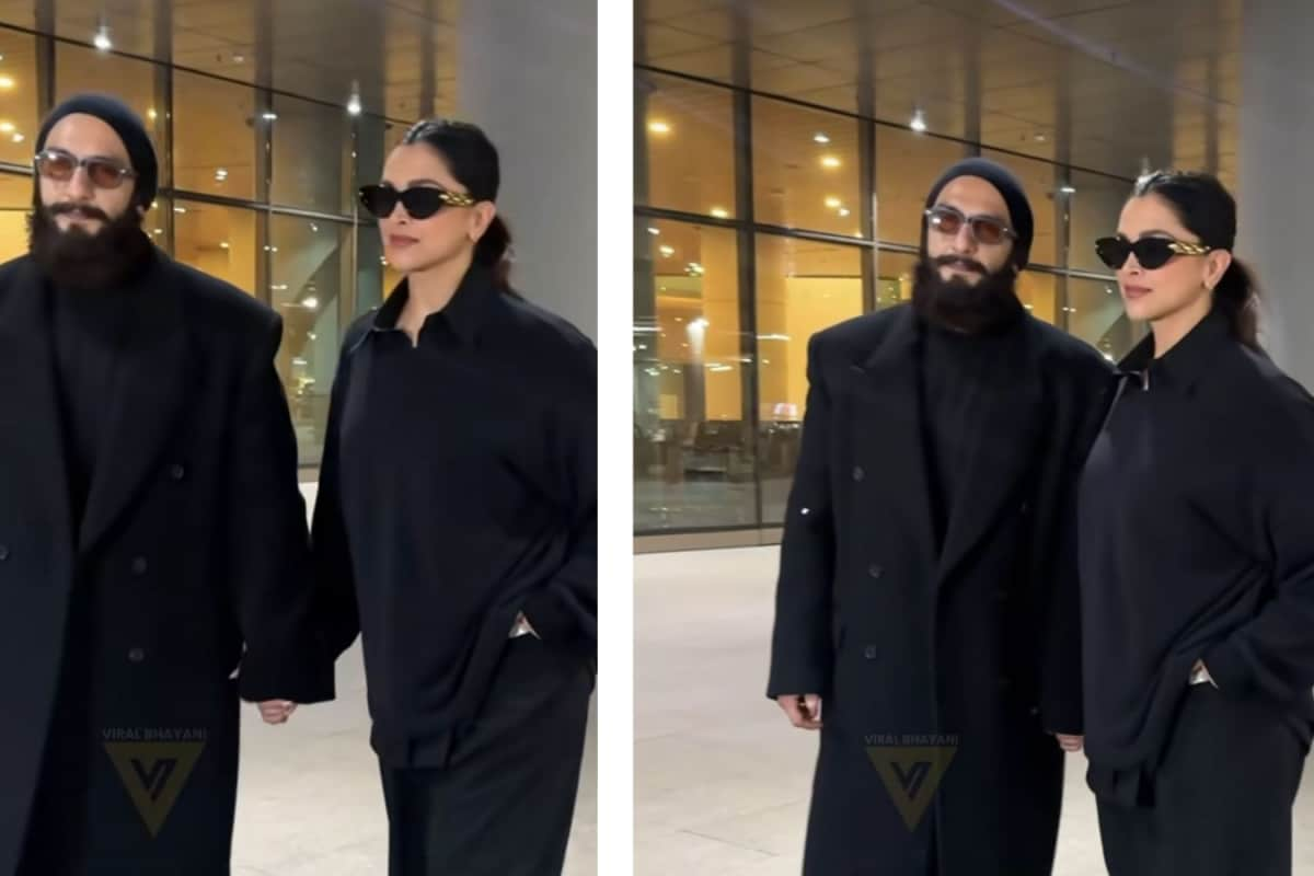 Deepika Padukone And Ranveer Singh Serve All-Black Chic at Mumbai Airport