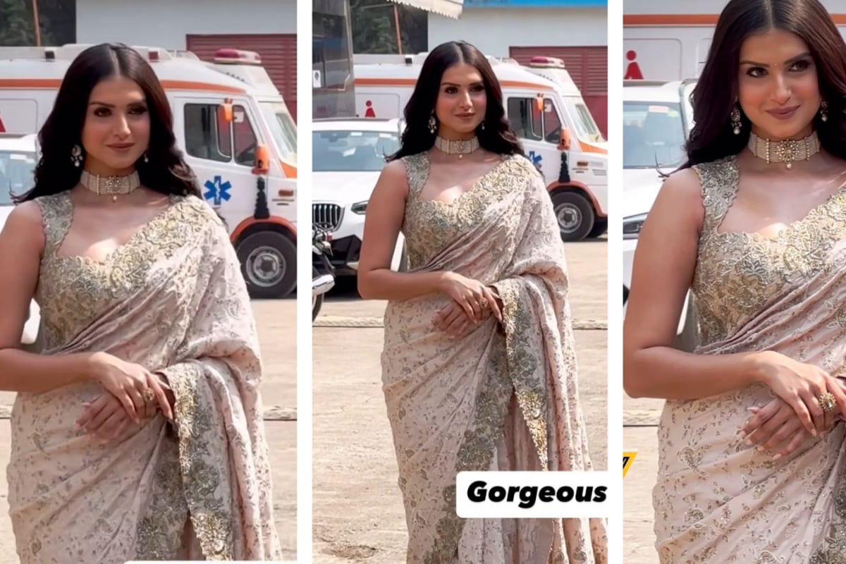 Tara Sutaria Stuns In A Mesmerizing Beige Saree