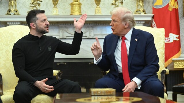 US President Donald Trump and Ukraine's Volodymyr Zelenskyy at the White House. (AFP Photo)