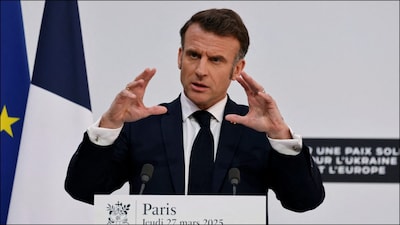 French President Emmanuel Macron emphasised the possible link between the vessel and the drone incursions but so far lacked proof. (Reuters File Photo)