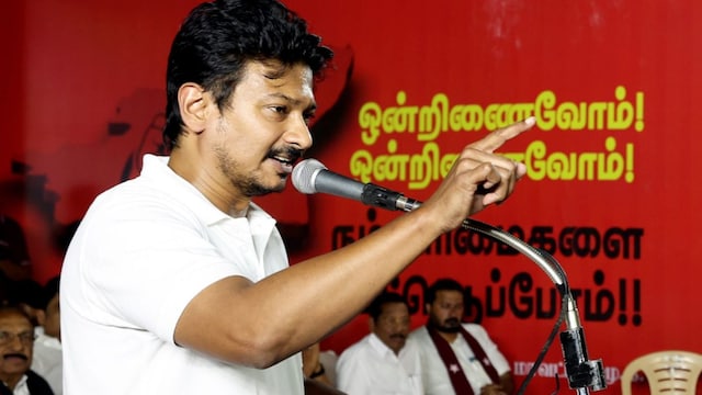 Top BJP sources claimed that threatened by Vijay’s rise in Tamil Nadu ahead of next year’s assembly polls, it was MK Stalin’s son Udhayanidhi Stalin (in pic) who was responsible for the NEP and PM-SHRI U-turn. (PTI) 