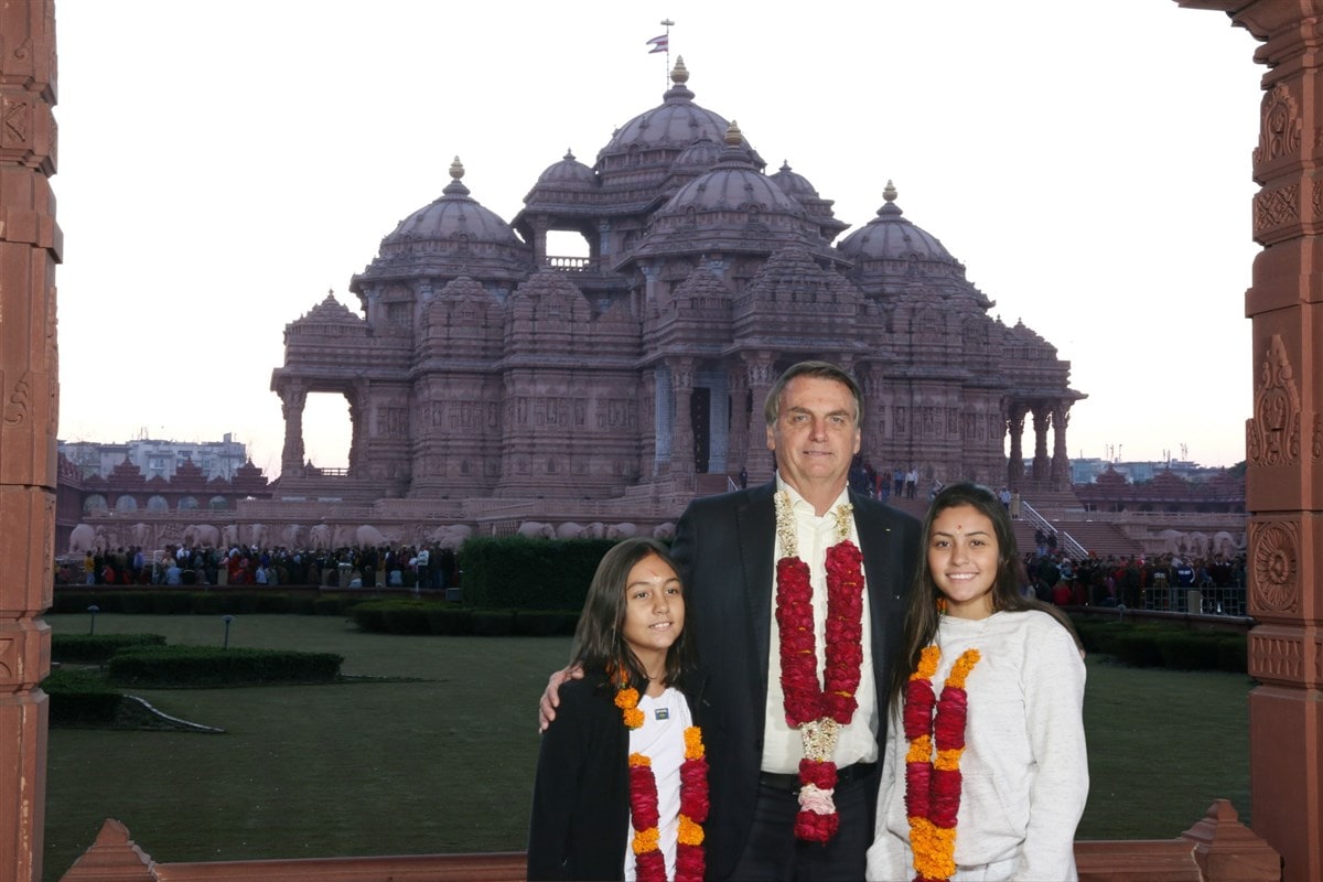 Jair Bolsonaro at Akshardham Jair Bolsonaro at Akshardham