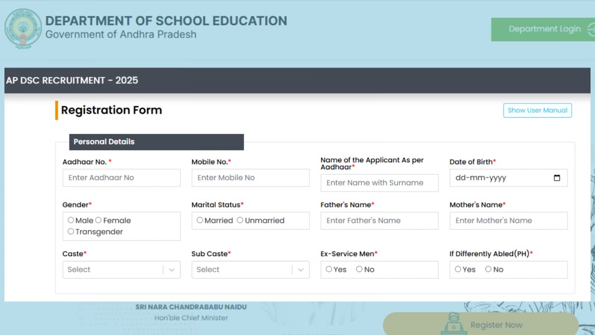 AP DSC Recruitment 2025: Registration Begins For 16,347 Teachers’ Post, Direct Link To Apply Here