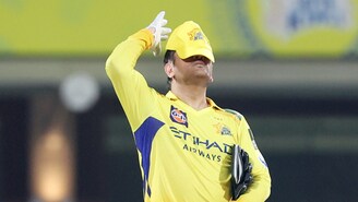 MS Dhoni after CSK's 8-wicket defeat to KKR. (Sportzpics Photo)